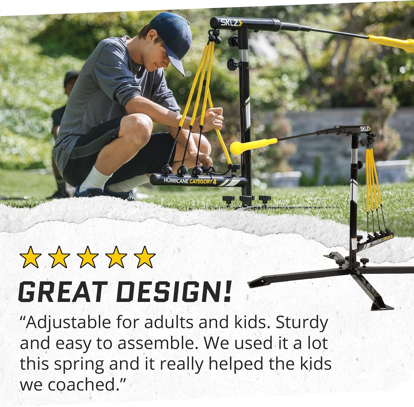 Portable Baseball & Softball Hitting Trainer with Power Bands & Carry Bag 🎯