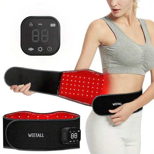 Red Light Relax Belt for Pain Relief - 660nm & 850nm Red Light Pads with Massage