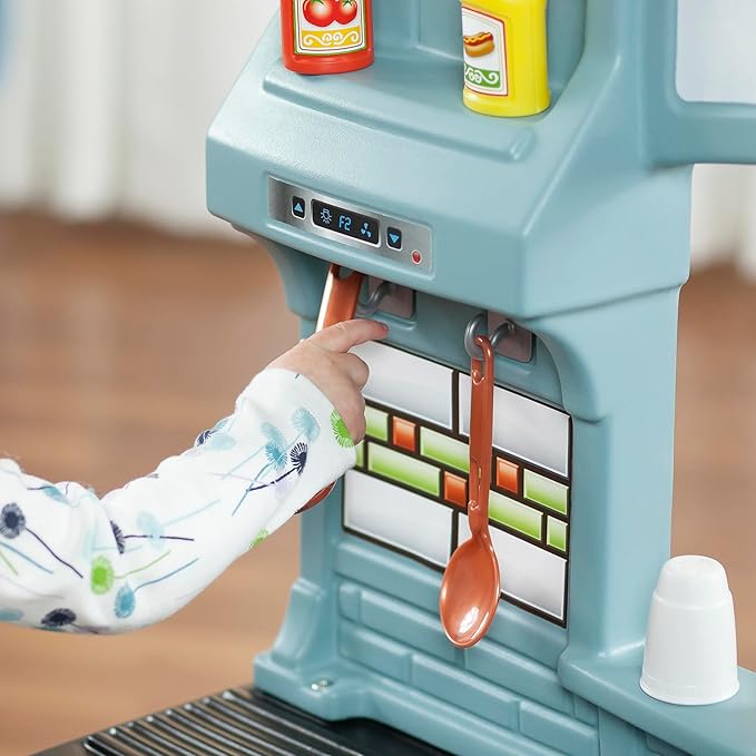 Kids Kitchen Playset, Indoor/Outdoor Kitchenette, Interactive Play with Lights and Sounds