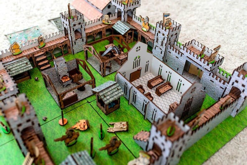 DIY Wooden Medieval Castle - Kids Birthday Gift Pretend Play Toy Plywood Assembly