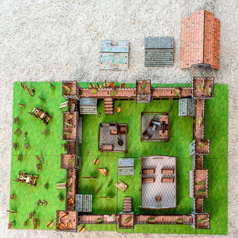 DIY Wooden Medieval Castle - Kids Birthday Gift Pretend Play Toy Plywood Assembly